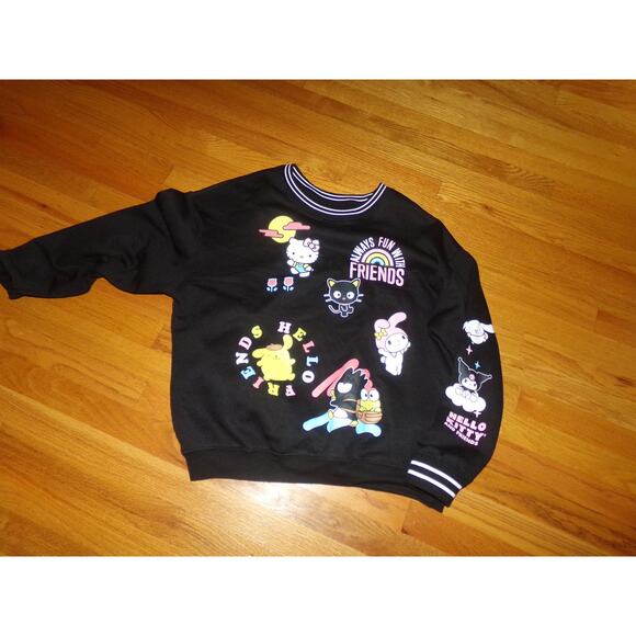 ADORABLE Hello Kitty black sweatshirt size XXL New without tags SO retro! - Picture 1 of 6